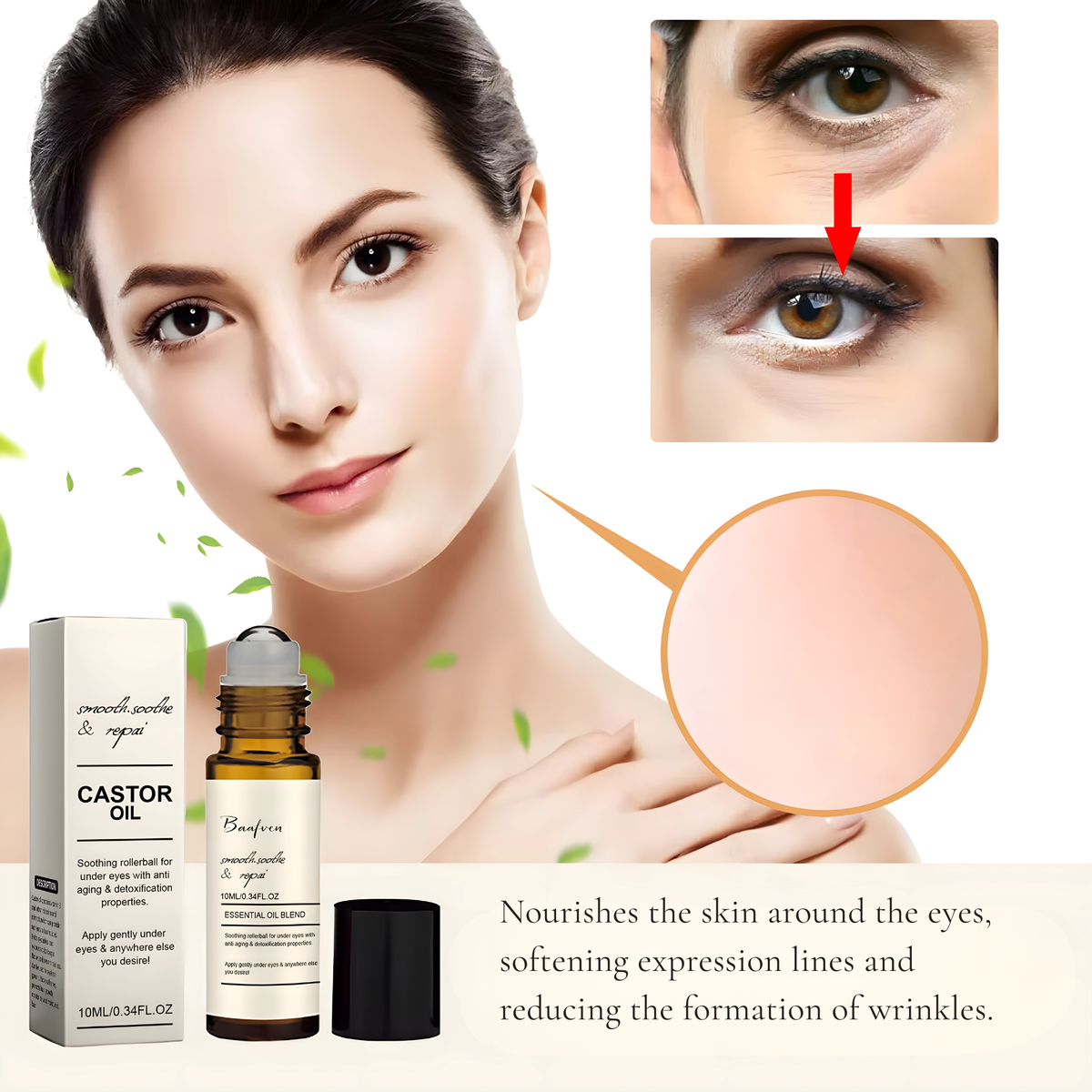 Sérum para el contorno de ojos con aceite de ricino